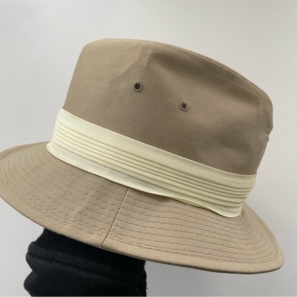 Vintage Lee Fedora Hat Men’s Tan Union Made In USA Size Medium - Picture 3 of 10